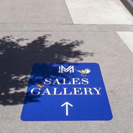 Image showcasing directions towards a sales gallery